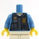 Medium Blue Torso Police Shirt with DBG Vest, Radio, White Undershirt