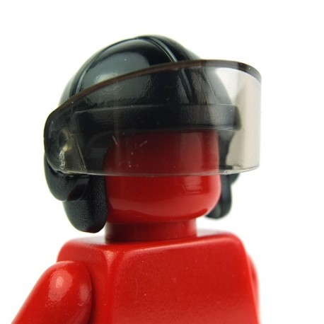 Lego 5x Trans Black Minifig Visor Headgear Helmet Accessory NEW 