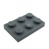 Lego Pièces Détachées Plaque 2x3 (Dark Bluish Gray)