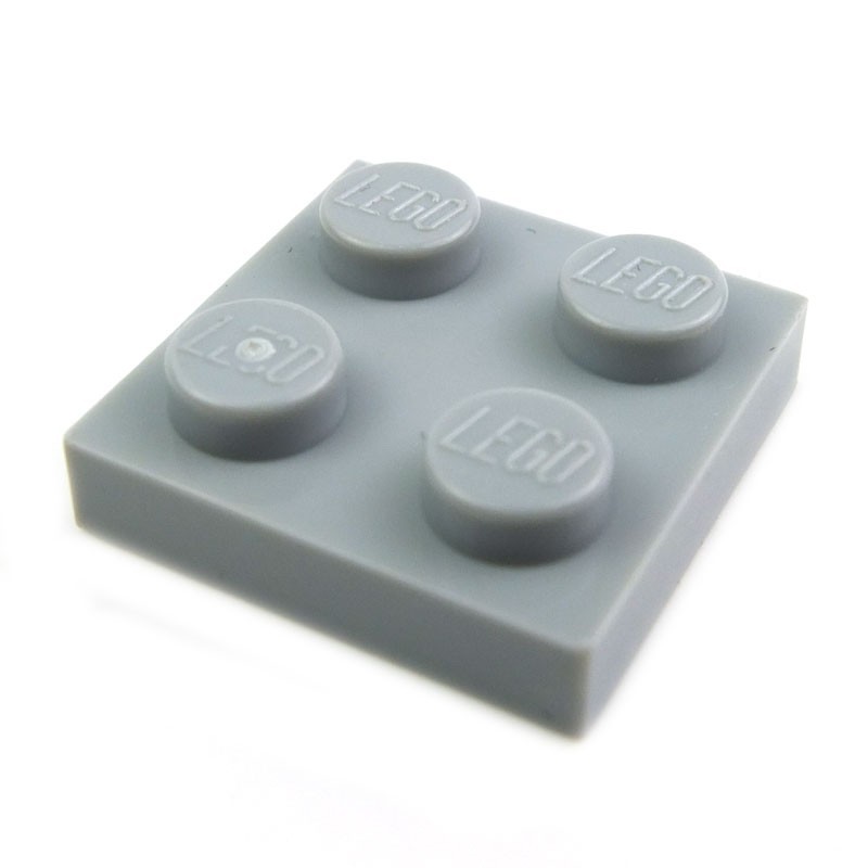 2x Lego Plate 4x4 with Open Centre 2x2 Light Bluish Grey A016 P/N 64799 NEW 