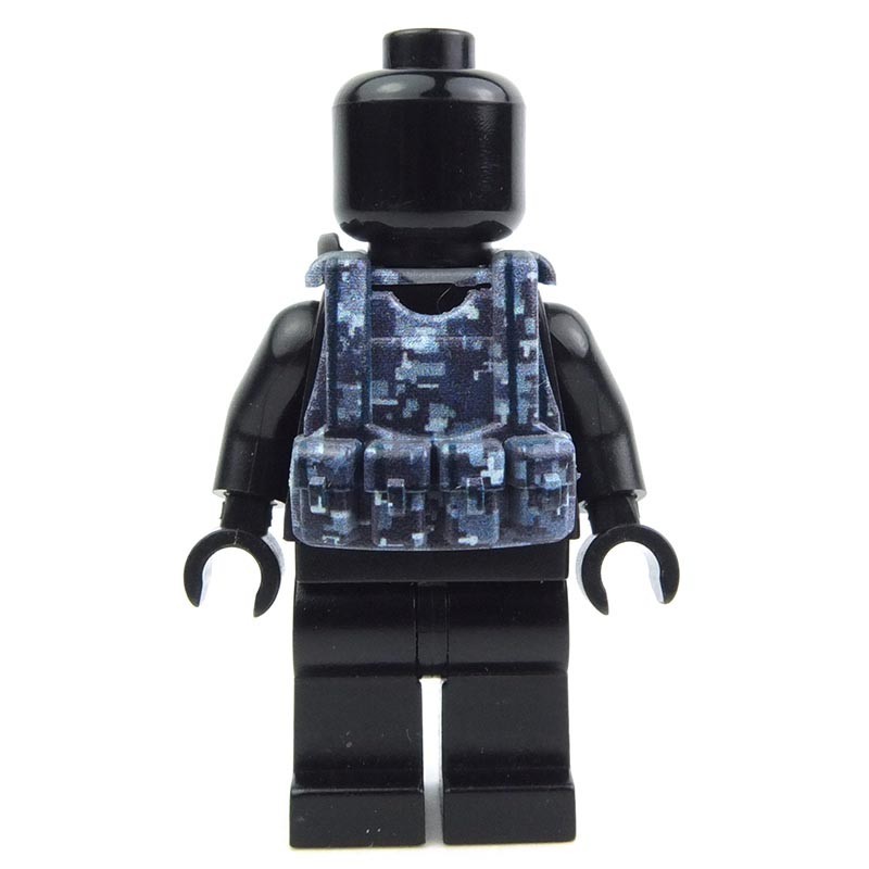 Camo Q5 Tactical Army Vest Digital compatible with toy brick minifig SWAT W44 