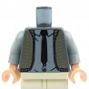 Lego Accessoires Minifig - Torse - Gilet (Dark Bluish Gray), cravate noire (La Petite Brique)