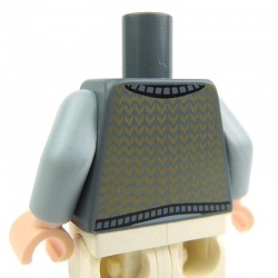 Lego Accessoires Minifig - Torse - Gilet (Dark Bluish Gray), cravate noire (La Petite Brique)