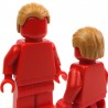 Medium Dark Flesh Minifig, Headgear Hair Combed Front to Rear