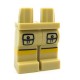 Lego Accessoires Minifig Capuche Jambes - beige avec poches et bandes jaunes, ligne noire (La Petite Brique)