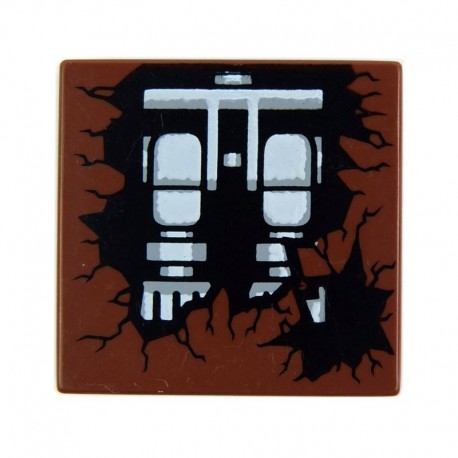 Tile 2 x 2 with Skeleton Hips and Legs (Reddish Brown)