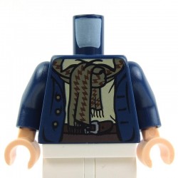 Dark Blue Torso Coat 3 Buttons and Dark Tan Scarf (Pippin)