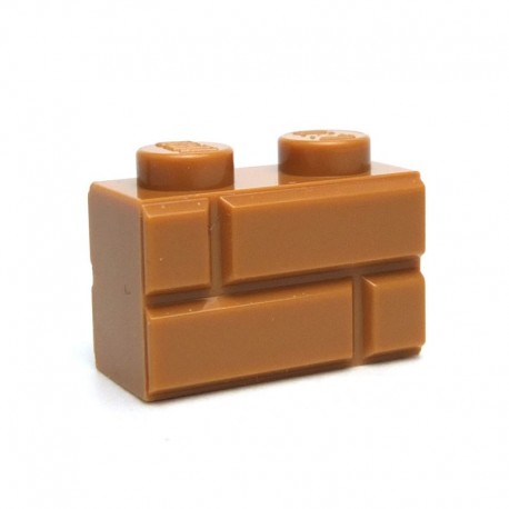 Lego Spare Parts Brick 1x2 Modified with Masonry Profile Medium Dark Flesh