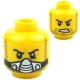 Lego Accessoires Minifig - Tête masculine jaune, Double visage, 39 (appareil respiratoire) (La Petite Brique)