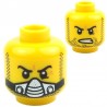 Yellow Minifig, Head Dual Sided Beard Stubble, Determined / Breathing Apparatus
