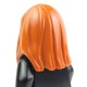 Dark Orange Minifig, Headgear Hair Female Long Smooth with Side Part