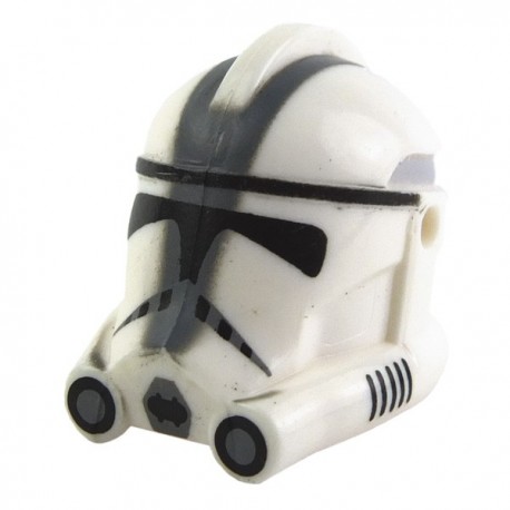 Lego Minifig CLONE ARMY CUSTOMS Casque Clone Phase 2 "501st" Trooper (Dark Bluish Gray) (La Petite Brique) Star Wars