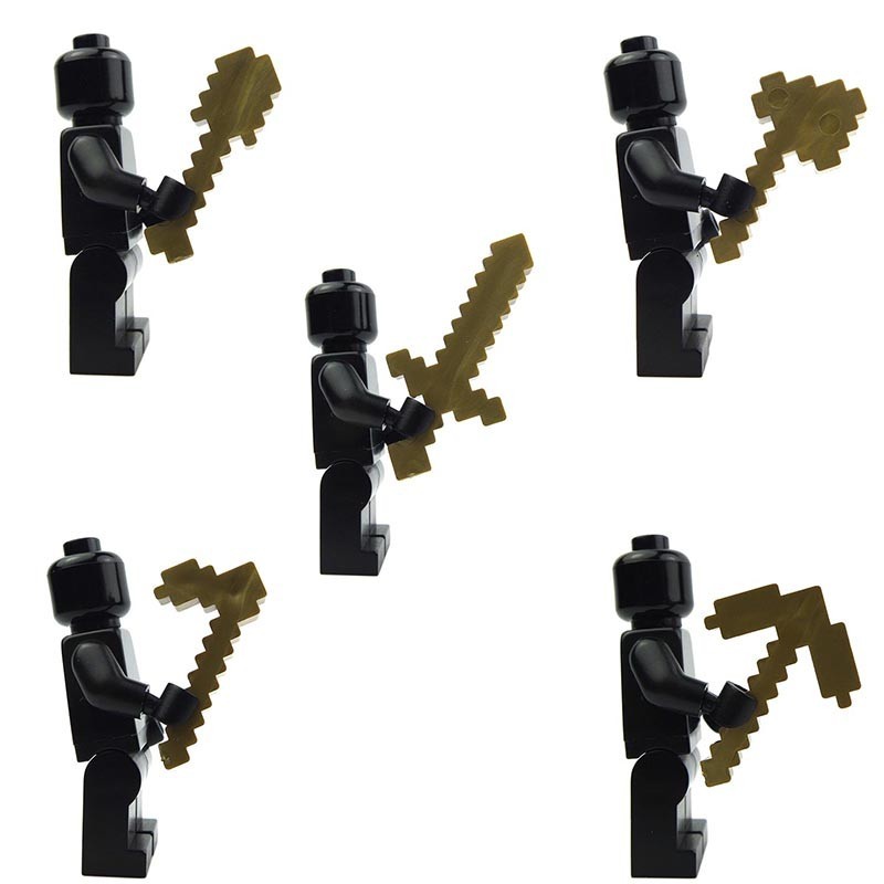 Lego Custom Minifig Ultimate Craftsmen Tools – Pack (Minecraft) (Metallic Gold) Petite