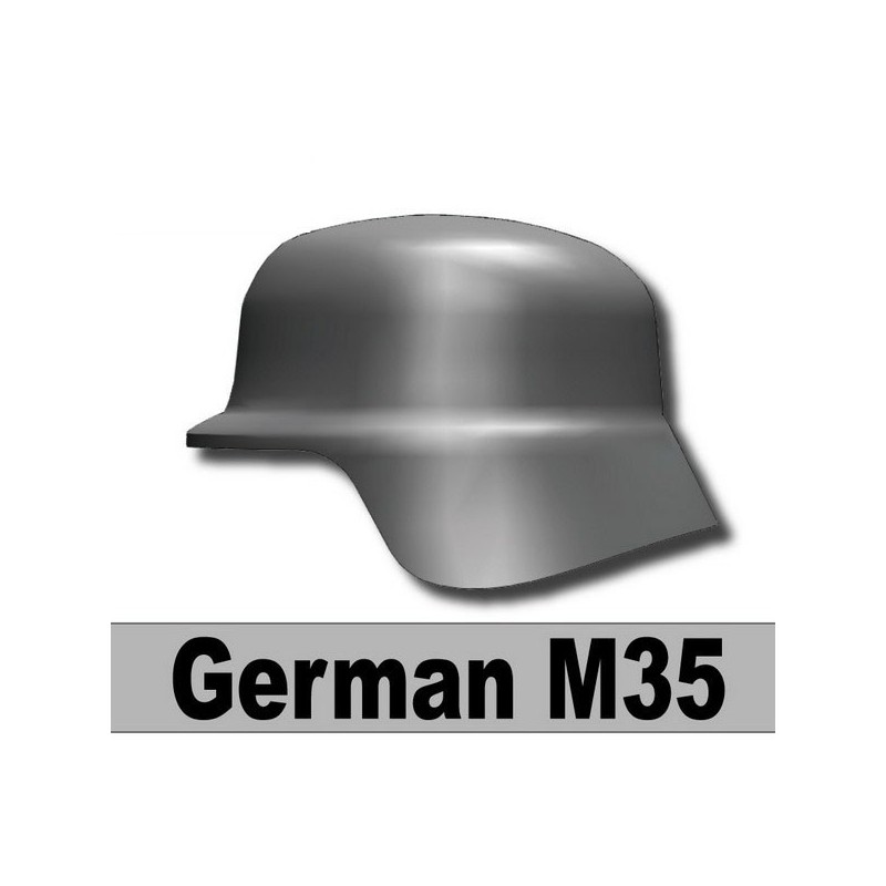WW2 German M35 Helmet Dark Blueish Gray Compatible With Custom Minifigures