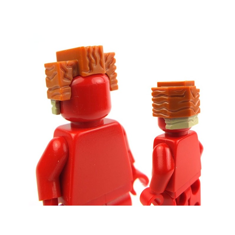Headgear Hair Spiked Top with Orange Streaks Pattern Minifig LEGO Black