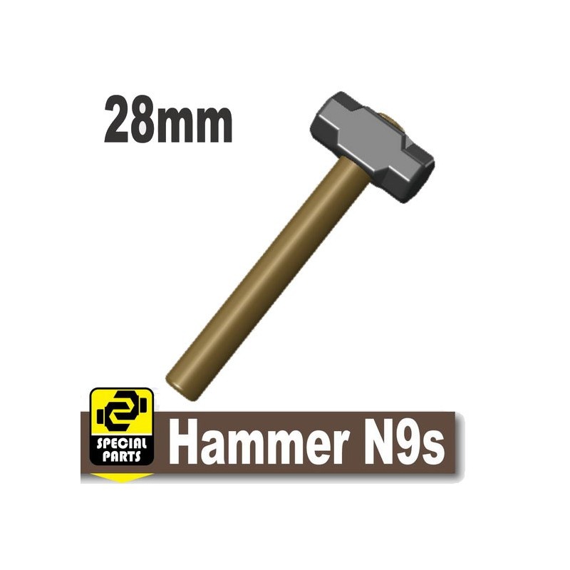 Lego Minifig Custom Si-Dan Toys Hammer N9s (Dark Tan, Black) (La