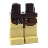 Lego Accessoires Minifig Jambes - ceinture, poche (Tan - Dark Brown) (La Petite Brique)