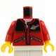 Red Torso Jacket with Zippers, Black Top, Classic Space Logo, White Undershirt