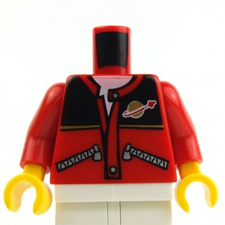 Lego Accessoires Minifig Torse - Veste avec logo Space (Rouge) (La Petite Brique)