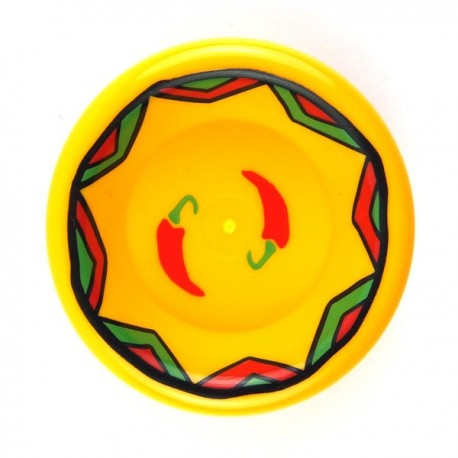Bright Light Orange Dish 3 x 3, Red Hot Chili Peppers and Green