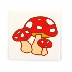 Tile 2 x 2 with Toadstool (Mushroom) Cluster (White)