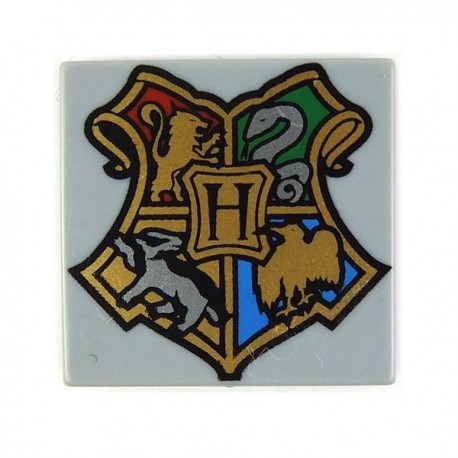 Light Bluish Gray Tile 2x2 with Coat of Arms Hogwarts