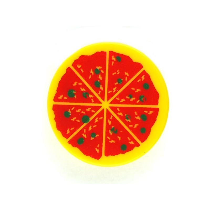 LEGO Tan City Creator 2x2 Round Kitchen Pizza Tile Pepperoni Pattern