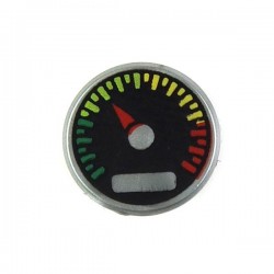 Flat Silver Tile, Round 1x1 Gauge, Red Pointer