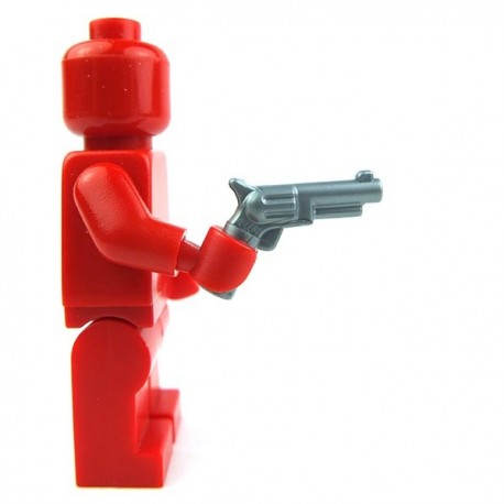 Lego Accessoires Minifig Revolver, petit barillet (Flat Silver) (La Petite Brique)