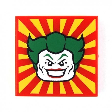 Lego Accessoires Minifig Tile 2x2 The Joker (Rouge) La Petite Brique