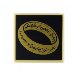 Tan Tile 2x2 LotR Gold Ring on Black Background