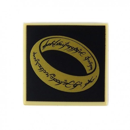 Lego Accessoires Minifig Tile 2x2 The Ring LOTR (Beige) (La Petite Brique)