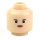 Light Flesh Minifig, Head Female with Red Lips, Small Eyebrows