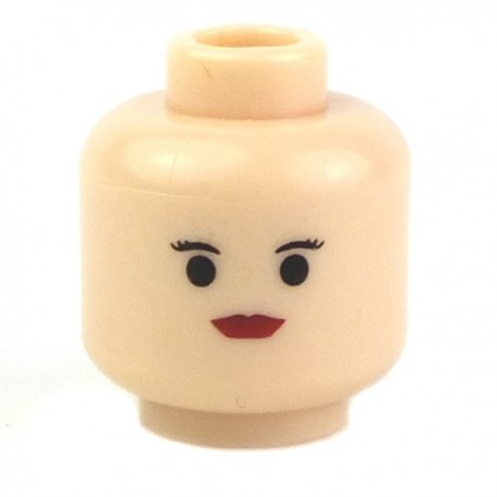 Light Flesh Minifig, Head Female with Red Lips, Small Eyebrows