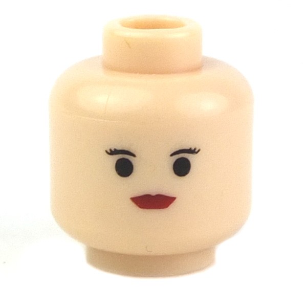 Girl w/Red Lips Glasses Smile & Mask NEW Lego Light Flesh FEMALE MINIFIG HEAD 