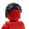 Black Minifig, Hair Combed Front to Rear