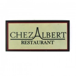 Black Tile 2x4 'CHEZ ALBERT RESTAURANT'