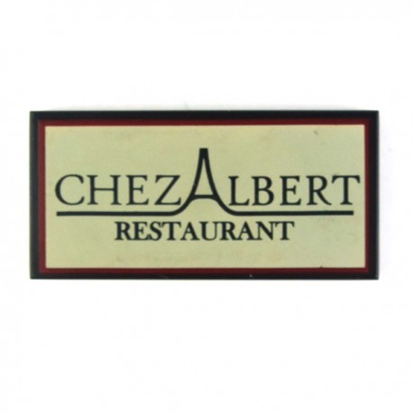 Lego Accessoires Minifig Tile 2x4 Restaurant Chez Albert (Noir) (La Petite Brique)