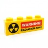 Lego Accessoires Minifig CUSTOM BRICKS Warning! Radiation Zone (brique 1 x 4 jaune) (La Petite Brique)