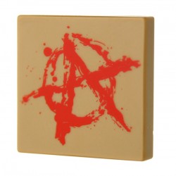 Anarchy Graffiti (Tile 2x2 - Dark Tan)﻿