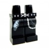 Lego Accessoires Minifig Jambes - Jeans noir Boucle de ceinture tête de mort (La Petite Brique)