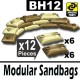 12 Modular Sandbags (6 Dark Tan, 6 Tan)