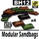 12 Modular Sandbags (4 Black, 4 Brown, 4 Military Green)