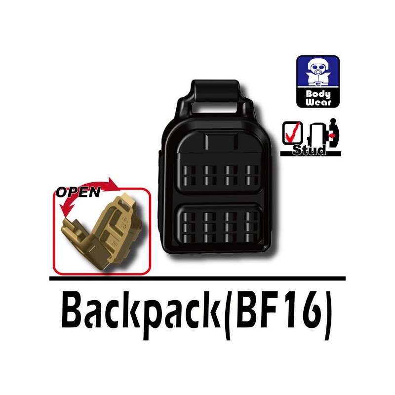 Army Tactical Equipment compatible with toy brick minifigures W10 Backpack BF16