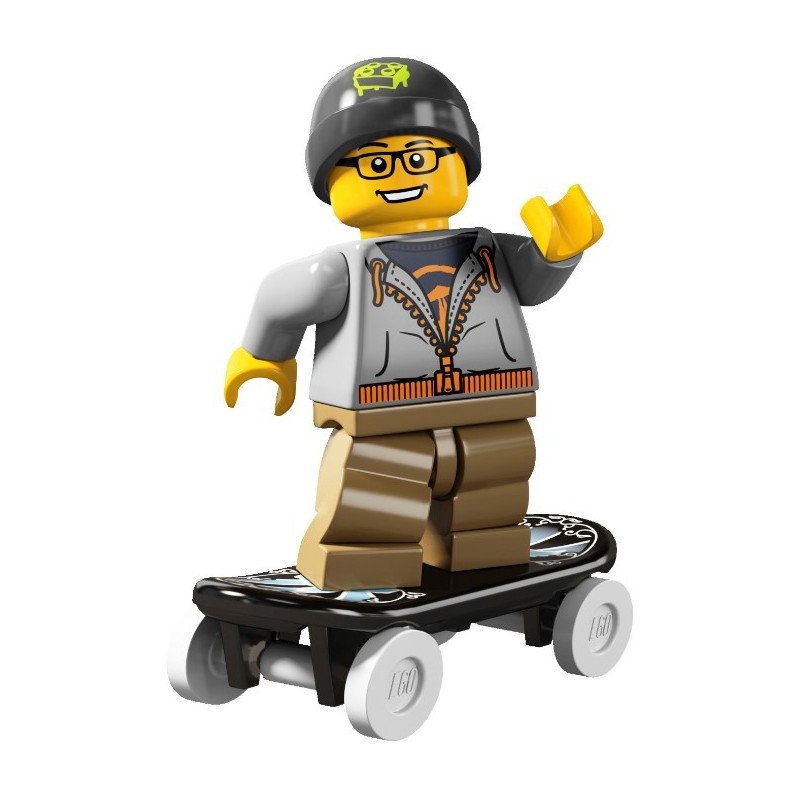 Lego Figurine Minifig City enfant garçon boy skateur banane sac