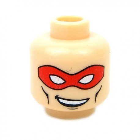 Lego Accessoires Minifig CUSTOM BRICKS Hero Head - Flesh w/Red Mask (La Petite Brique)
