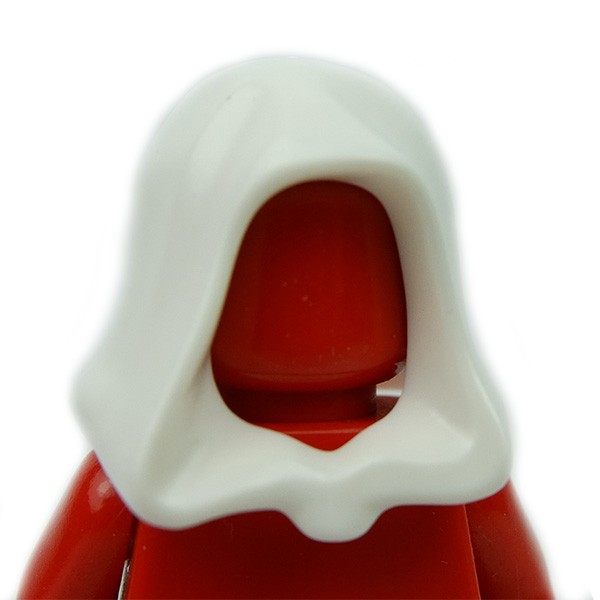 LEGO Red Minifig Headgear Cap Curved Bill and White Hood 