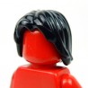 Lego Accessoires Minifig Cheveux mi-long, ébouriffé, raie au milieu (Noir) (La Petite Brique)