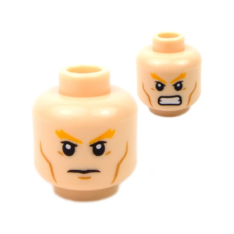 Lego New Light Flesh Minifigure Head Dual Sided Female Dark Tan Eyebrows 