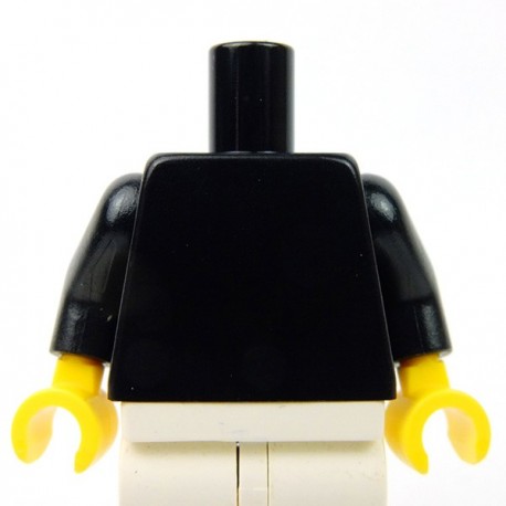 Lego Minifig Black Torso x 1 with Black Hands /& Arms
